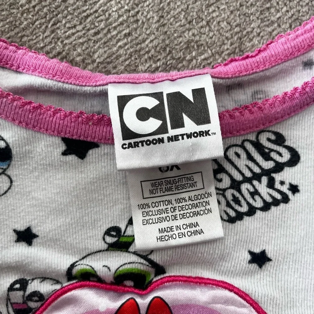 Vintage Cartoon Network Powerpuff Girls top Blossom, Bubbles, and Buttercup Y2K
